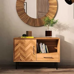 Outlet Wohnen Scandi Chic Kommode aus Wildeiche & Metall - Kerfa