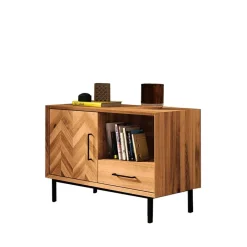 Outlet Wohnen Scandi Chic Kommode aus Wildeiche & Metall - Kerfa