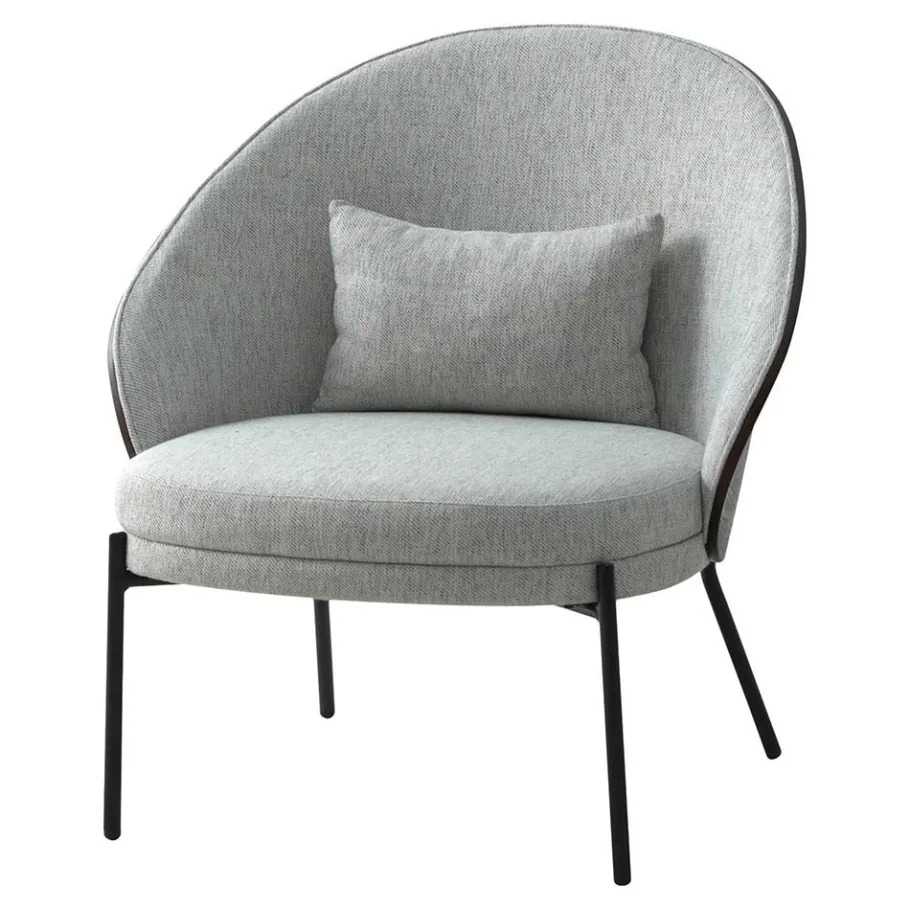 Clearance Wohnen Scandi Chic Loungesessel in Hellgrau und Dunkelbraun - Cleverline