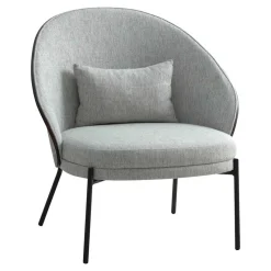 Clearance Wohnen Scandi Chic Loungesessel in Hellgrau und Dunkelbraun - Cleverline