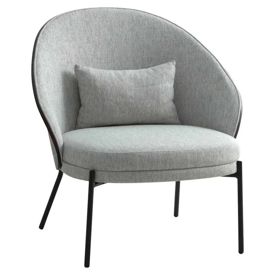 Clearance Wohnen Scandi Chic Loungesessel in Hellgrau und Dunkelbraun - Cleverline