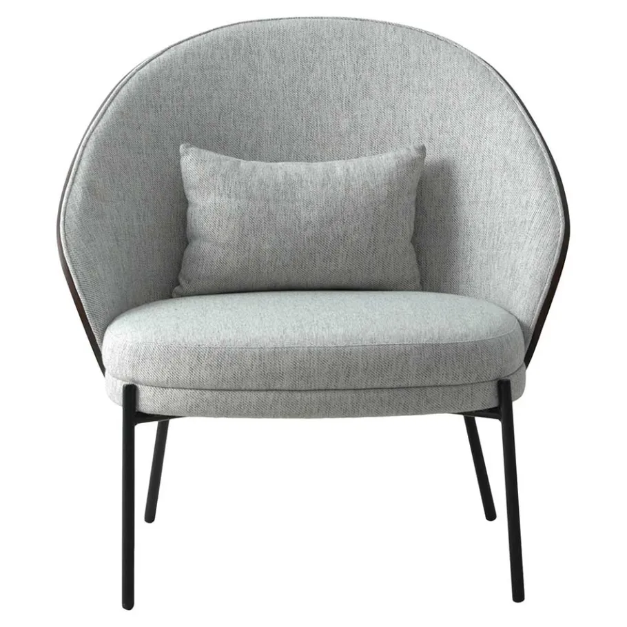 Clearance Wohnen Scandi Chic Loungesessel in Hellgrau und Dunkelbraun - Cleverline