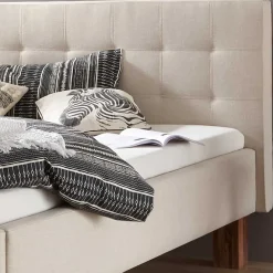 Best Wohnen Scandi Chic Polsterbett in Beige - Prismo