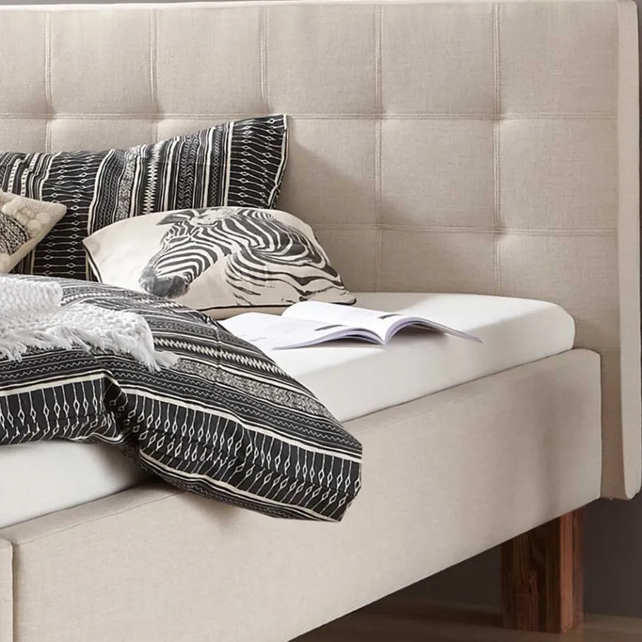 Best Wohnen Scandi Chic Polsterbett in Beige - Prismo