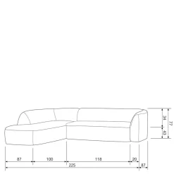 Hot Wohnen Scandi Chic Polsterecke in Offwhite Chenille - Utperio