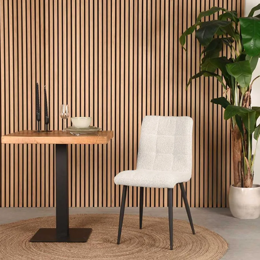 Hot Wohnen Scandi Chic Polsterstuhl in Champagner Boucle - Acapelca