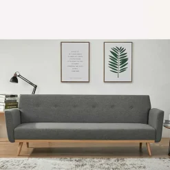 Clearance Wohnen Scandi Chic Schlafcouch in Dunkelgrau & Natur - Giorgio