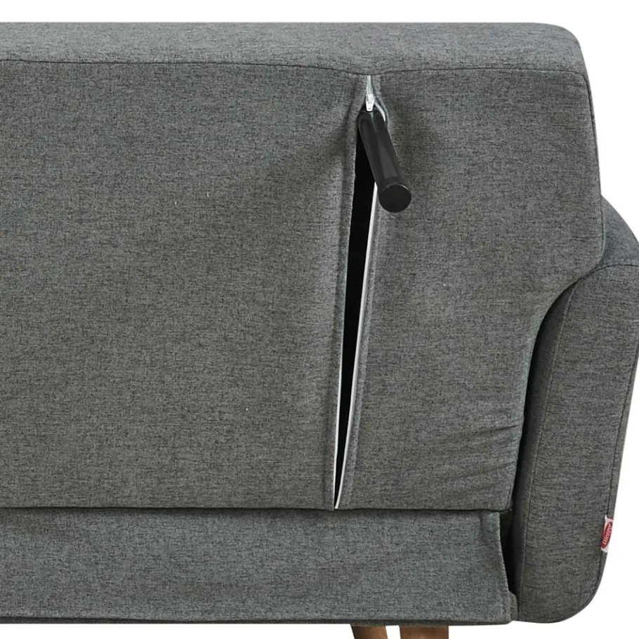 Clearance Wohnen Scandi Chic Schlafcouch in Dunkelgrau & Natur - Giorgio