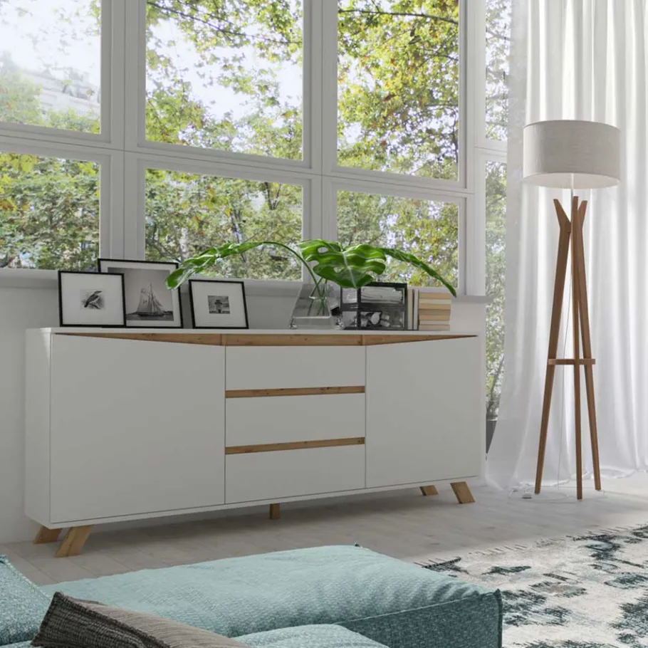 Clearance Wohnen Scandi Chic Sideboard in Weiß - Cady