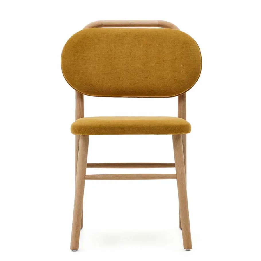 Discount Wohnen Scandi Chic Stühle in Gelb Chenille - Quinn (2er Set)
