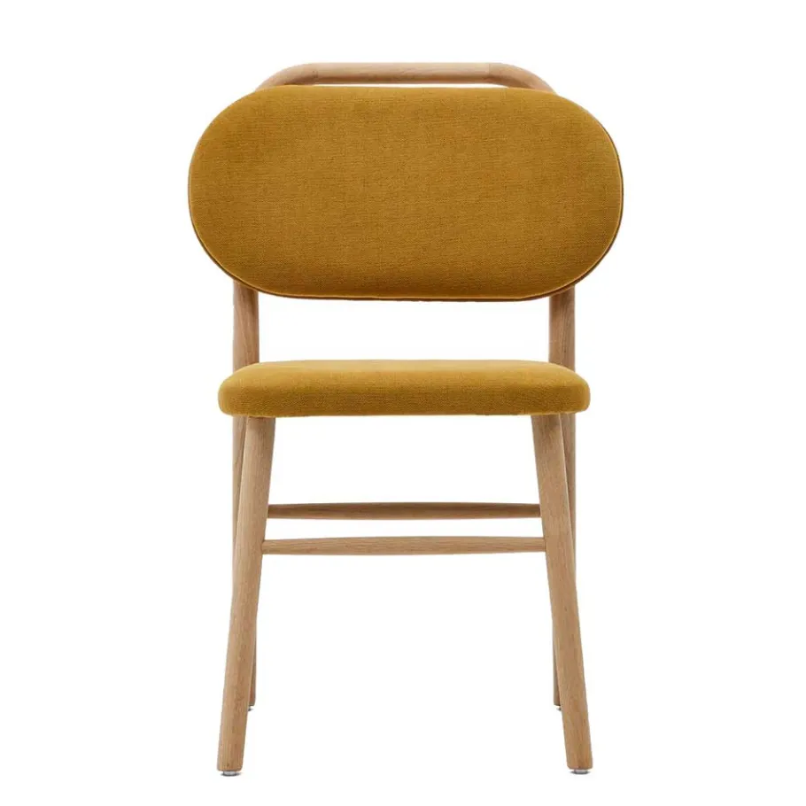 Discount Wohnen Scandi Chic Stühle in Gelb Chenille - Quinn (2er Set)