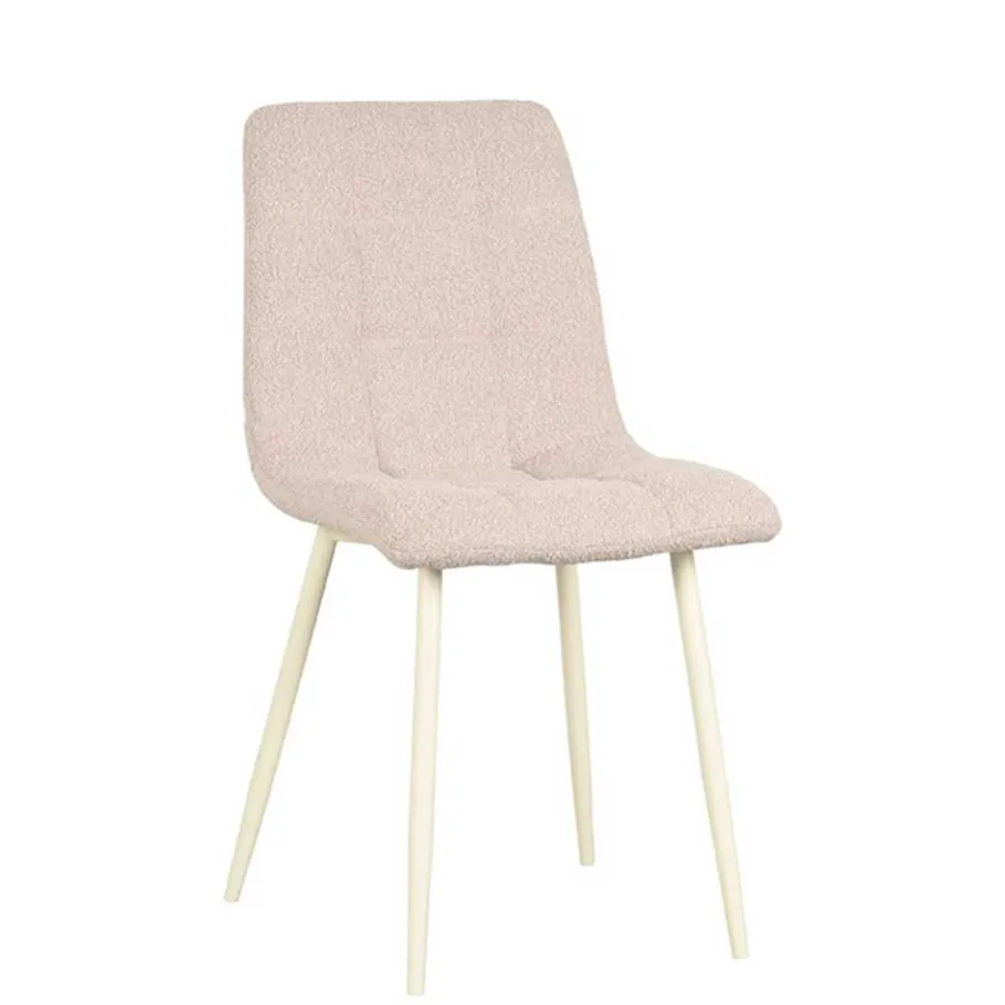Clearance Wohnen Scandi Chic Stuhl in Beigegrau und Weiß - Shivan