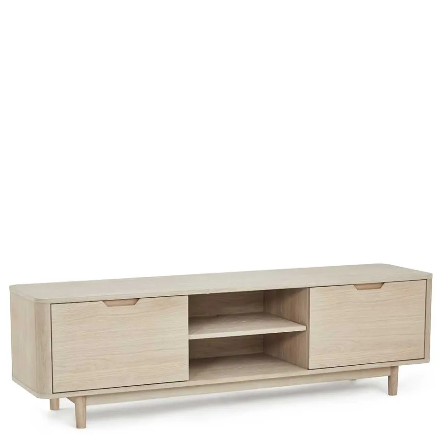Hot Wohnen Scandi Chic TV Lowboard in Eiche Weiß - Rosanna