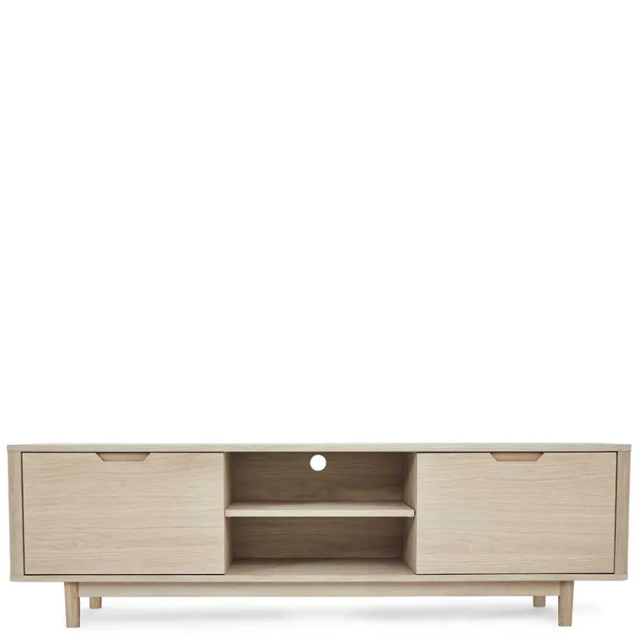 Hot Wohnen Scandi Chic TV Lowboard in Eiche Weiß - Rosanna