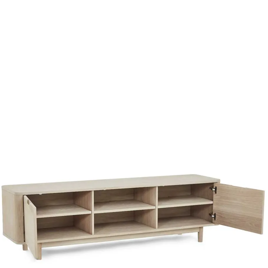 Hot Wohnen Scandi Chic TV Lowboard in Eiche Weiß - Rosanna