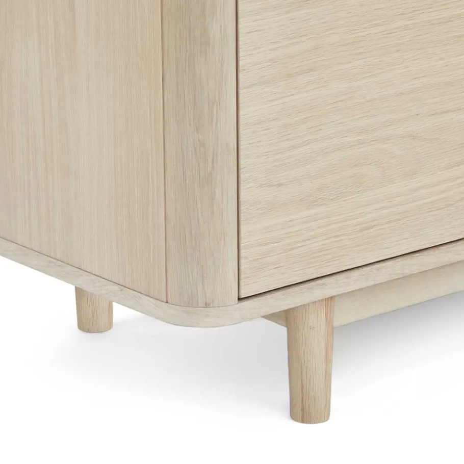 Hot Wohnen Scandi Chic TV Lowboard in Eiche Weiß - Rosanna