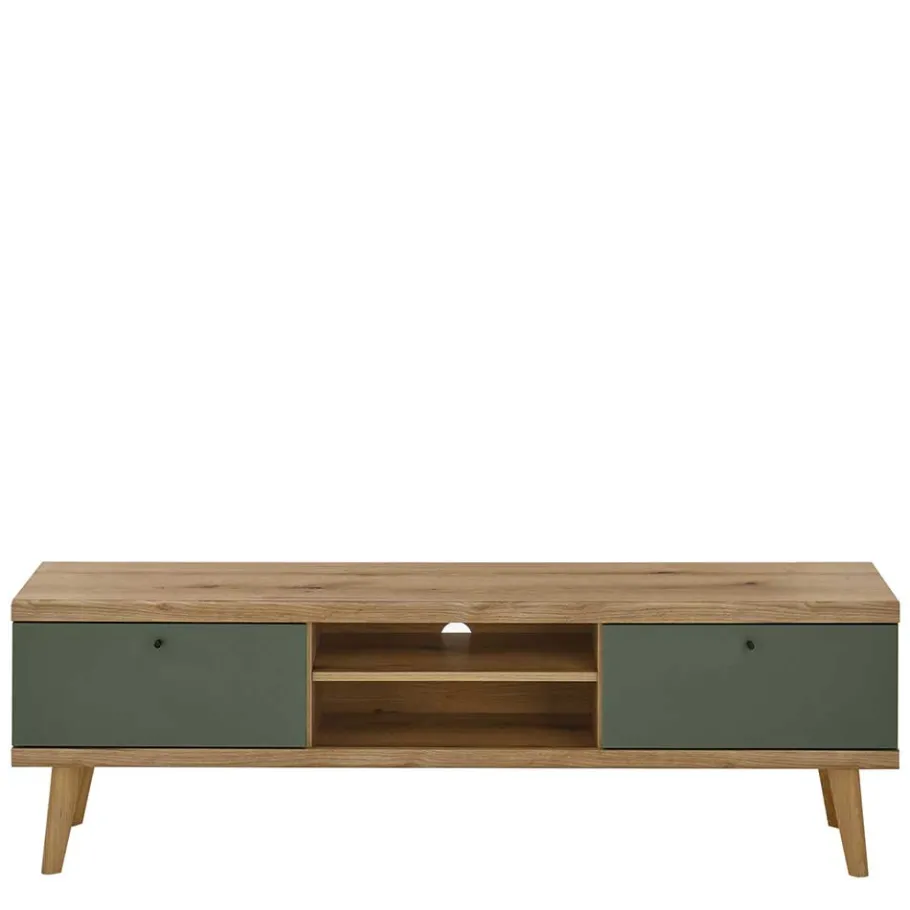 New Wohnen Scandi Chic Wohnwand in Graugrün - Oliva (dreiteilig)