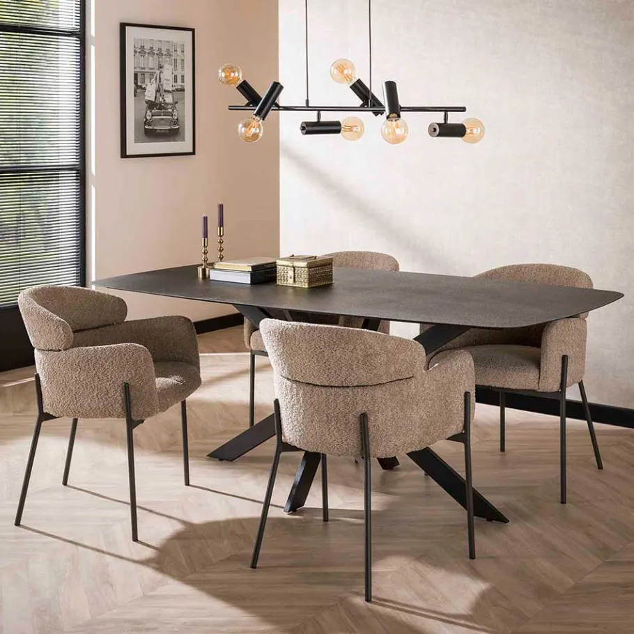 Sale Wohnen Scandi Design Armlehnstuhl in Beige - Lalita (2er Set)