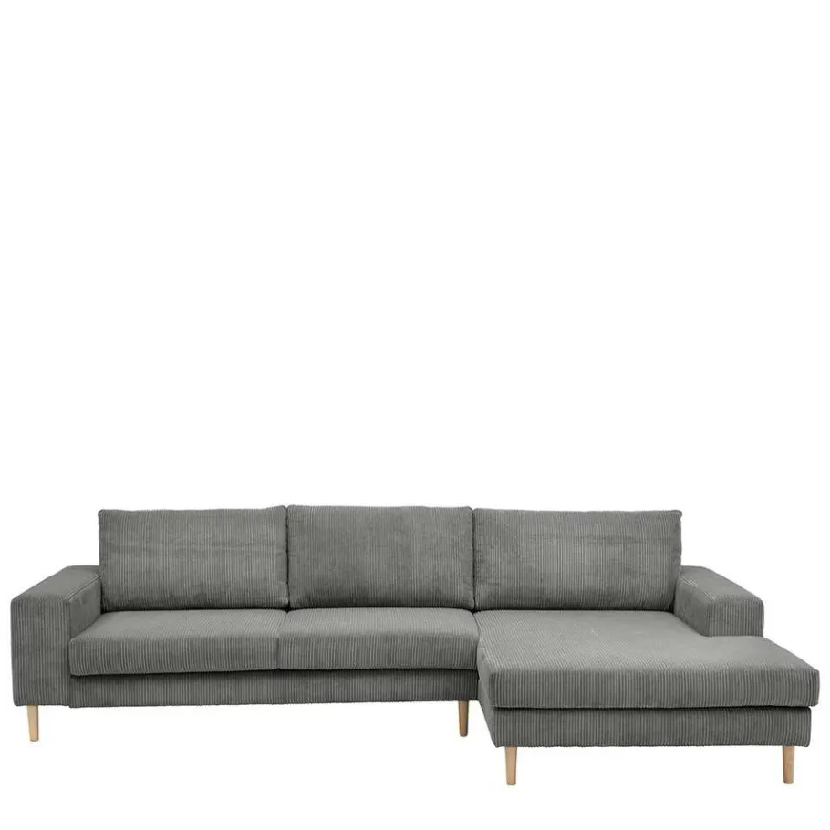 Clearance Wohnen Scandi Ecksofa in Anthrazit mit Buche - Lidio