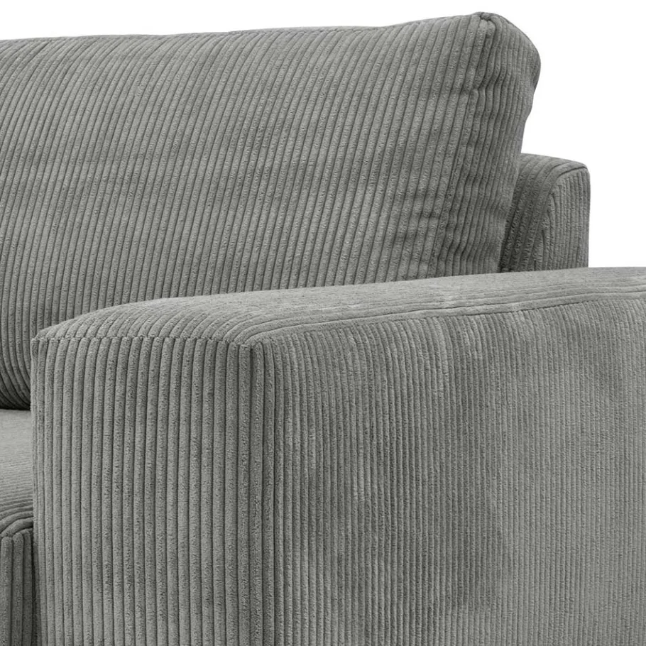 Clearance Wohnen Scandi Ecksofa in Anthrazit mit Buche - Lidio