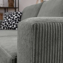 Clearance Wohnen Scandi Ecksofa in Anthrazit mit Buche - Lidio