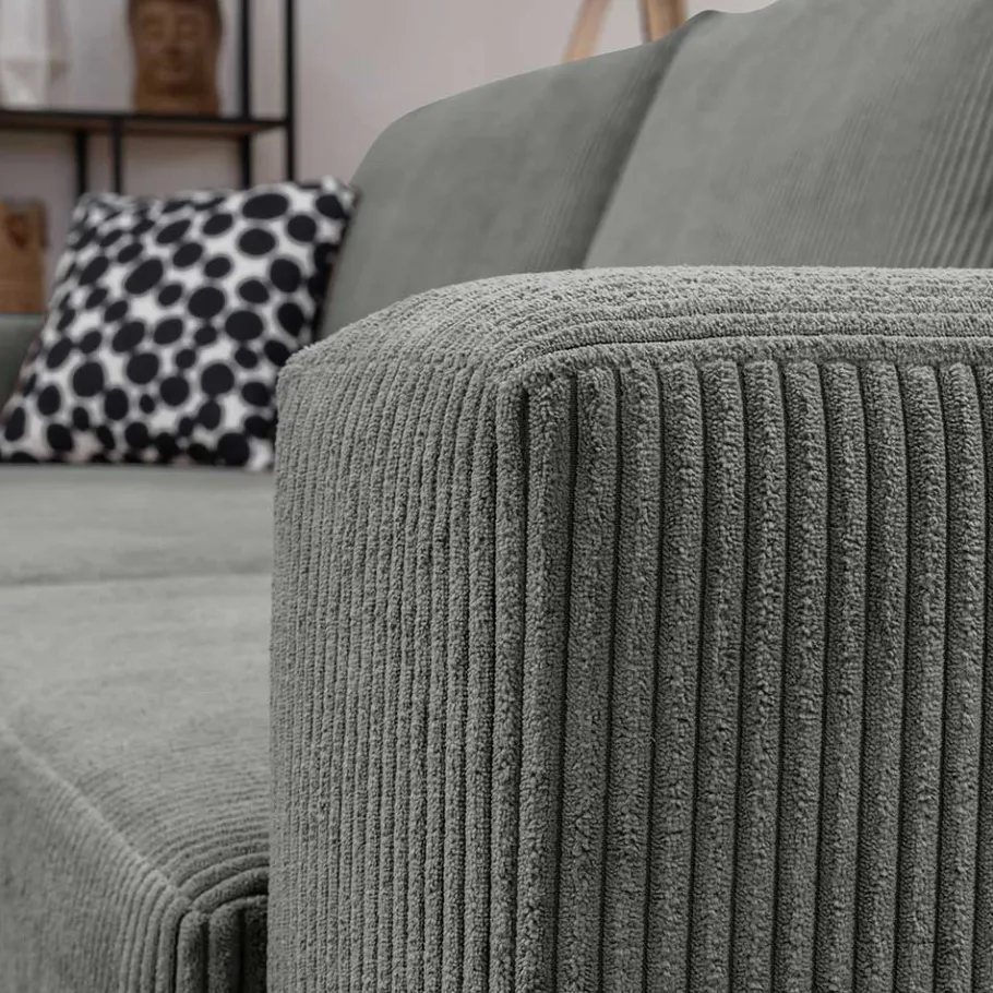 Clearance Wohnen Scandi Ecksofa in Anthrazit mit Buche - Lidio