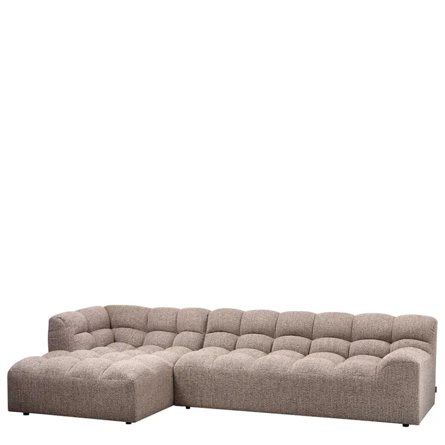 New Wohnen Scandi Ecksofa in Hellbraun meliert - Niklai