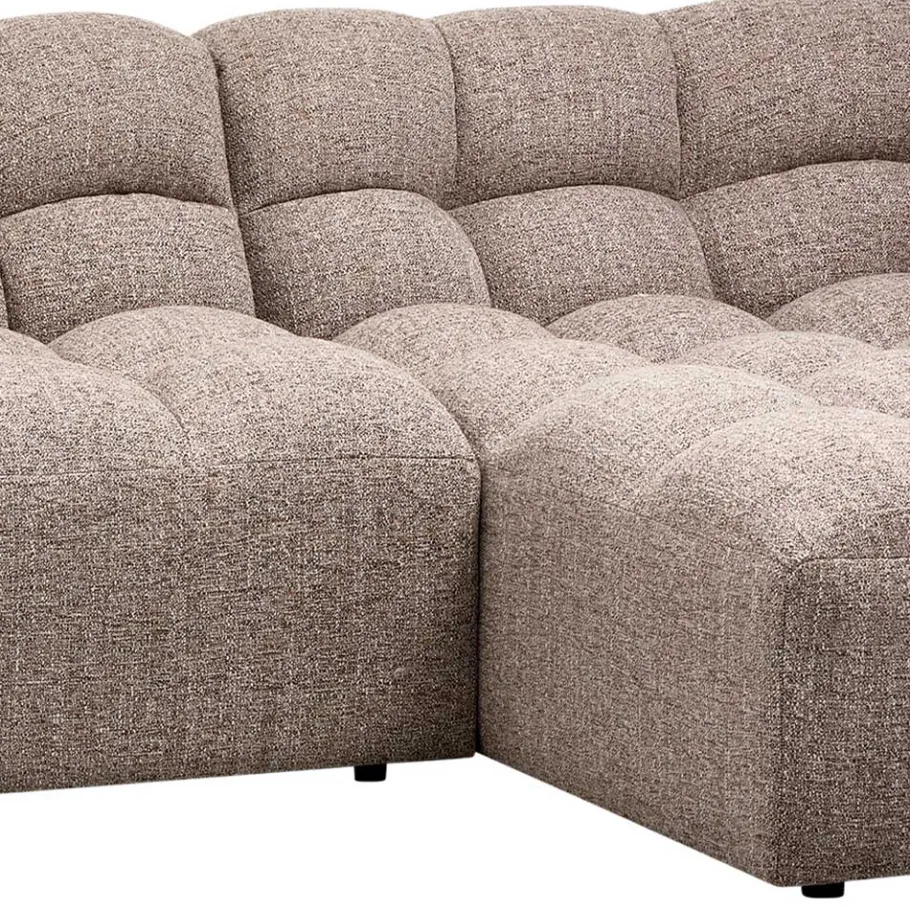 New Wohnen Scandi Ecksofa in Hellbraun meliert - Niklai