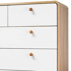 Outlet Wohnen Scandi Hochkommode in Eiche mit Weiß - Jendren