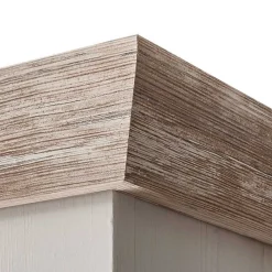 Online Wohnen Scandi Landhaus Sofatisch mit 2 Schubladen Nedita in Weiß & Pinie Shabby