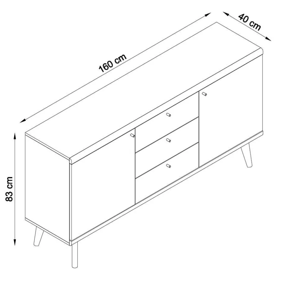 New Wohnen Scandi Möbel Set für Wohnzimmer - Cablos (fünfteilig)