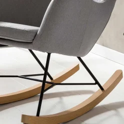 Clearance Wohnen Scandi Schaukelstuhl mit grauem Stoff - Karin