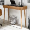 Discount Wohnen Scandi Schreibtisch mit Schwarzglas Platte - Floyda