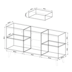 Discount Wohnen Scandi Wohnzimmer Einrichtung Set - Cablos I (sechsteilig)