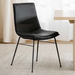 Best Wohnen Schalenstuhl in Schwarz - echtes Leder - Freedoms (2er Set)