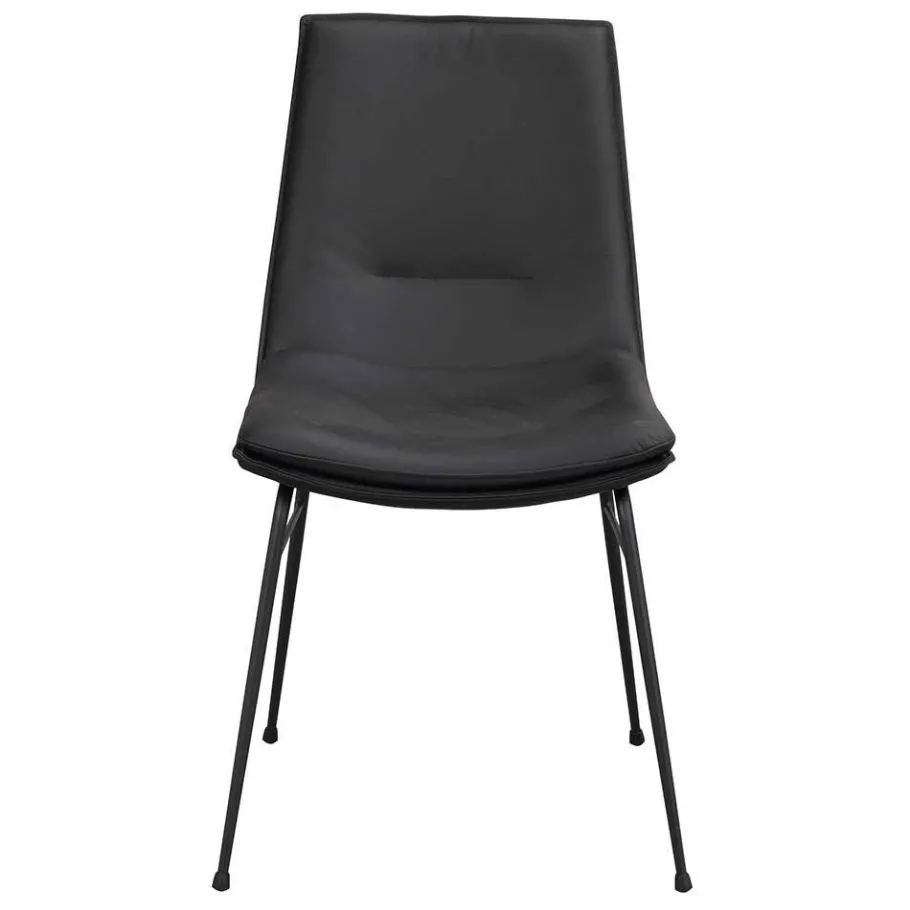 Best Wohnen Schalenstuhl in Schwarz - echtes Leder - Freedoms (2er Set)