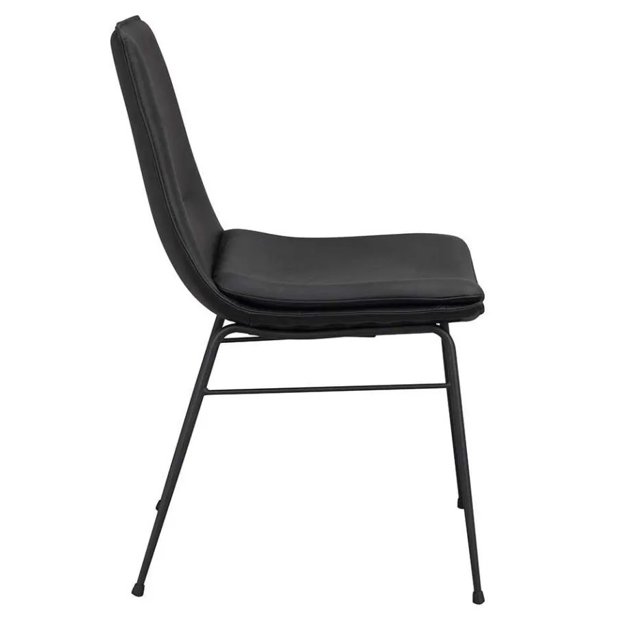 Best Wohnen Schalenstuhl in Schwarz - echtes Leder - Freedoms (2er Set)