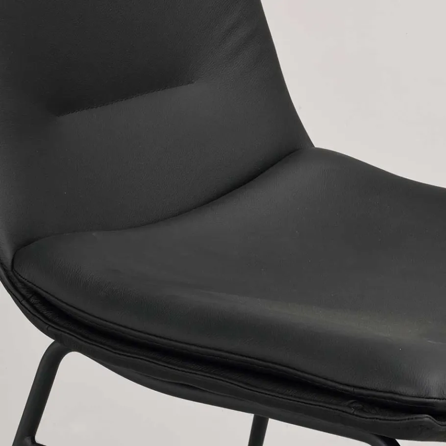Best Wohnen Schalenstuhl in Schwarz - echtes Leder - Freedoms (2er Set)