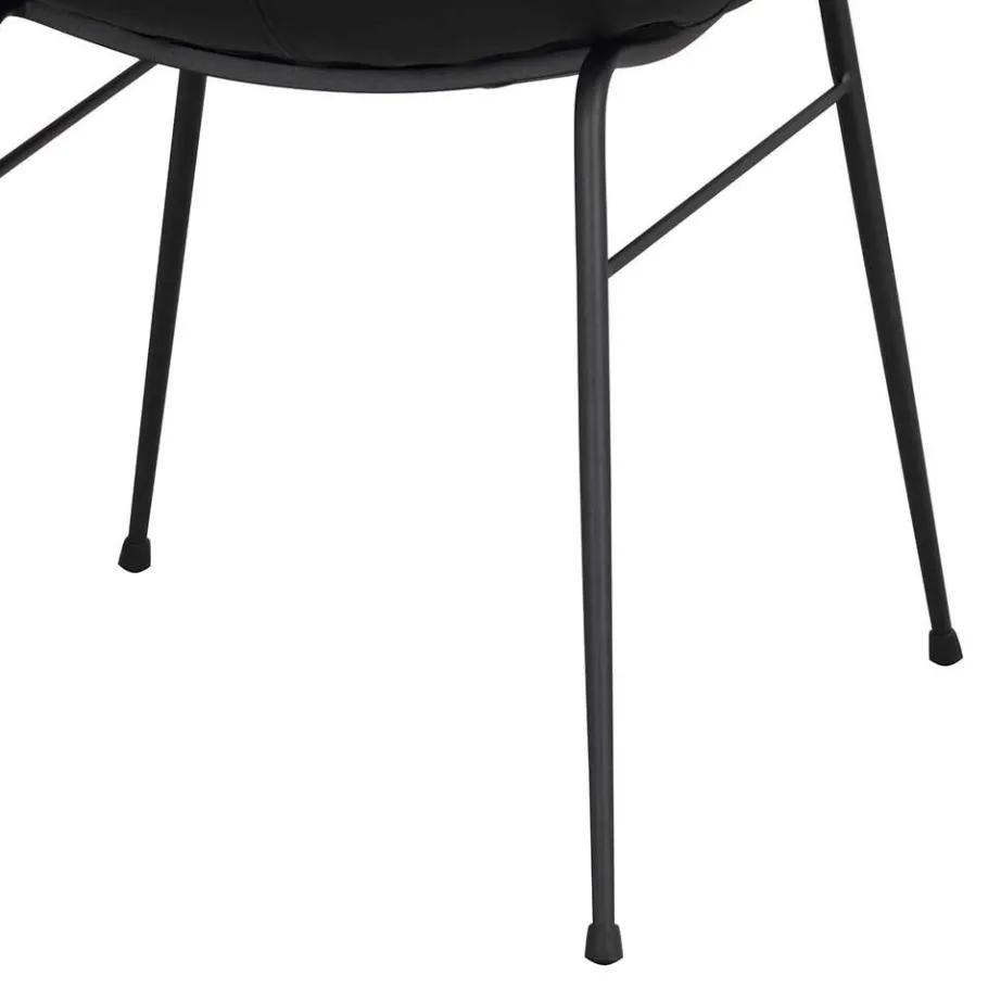 Best Wohnen Schalenstuhl in Schwarz - echtes Leder - Freedoms (2er Set)