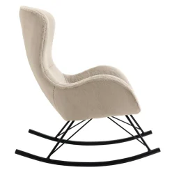 Clearance Wohnen Schaukelsessel aus Webplüsch in Beige - Sharkas