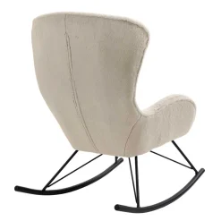Clearance Wohnen Schaukelsessel aus Webplüsch in Beige - Sharkas
