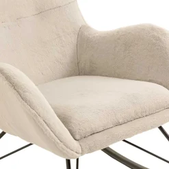 Clearance Wohnen Schaukelsessel aus Webplüsch in Beige - Sharkas