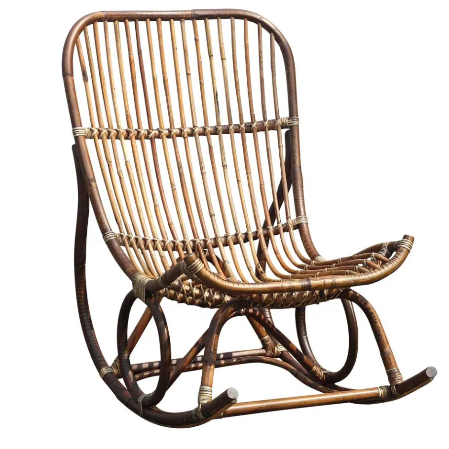 Outlet Wohnen Schaukelsessel Cilian aus Rattan