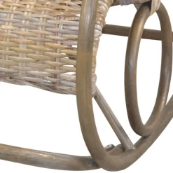 Best Wohnen Schaukelstuhl aus graubraunem Rattan Geflecht - Tulima