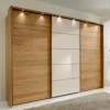 Clearance Wohnen Schiebetüren-Kleiderschrank in Beige Glas - Nikoba