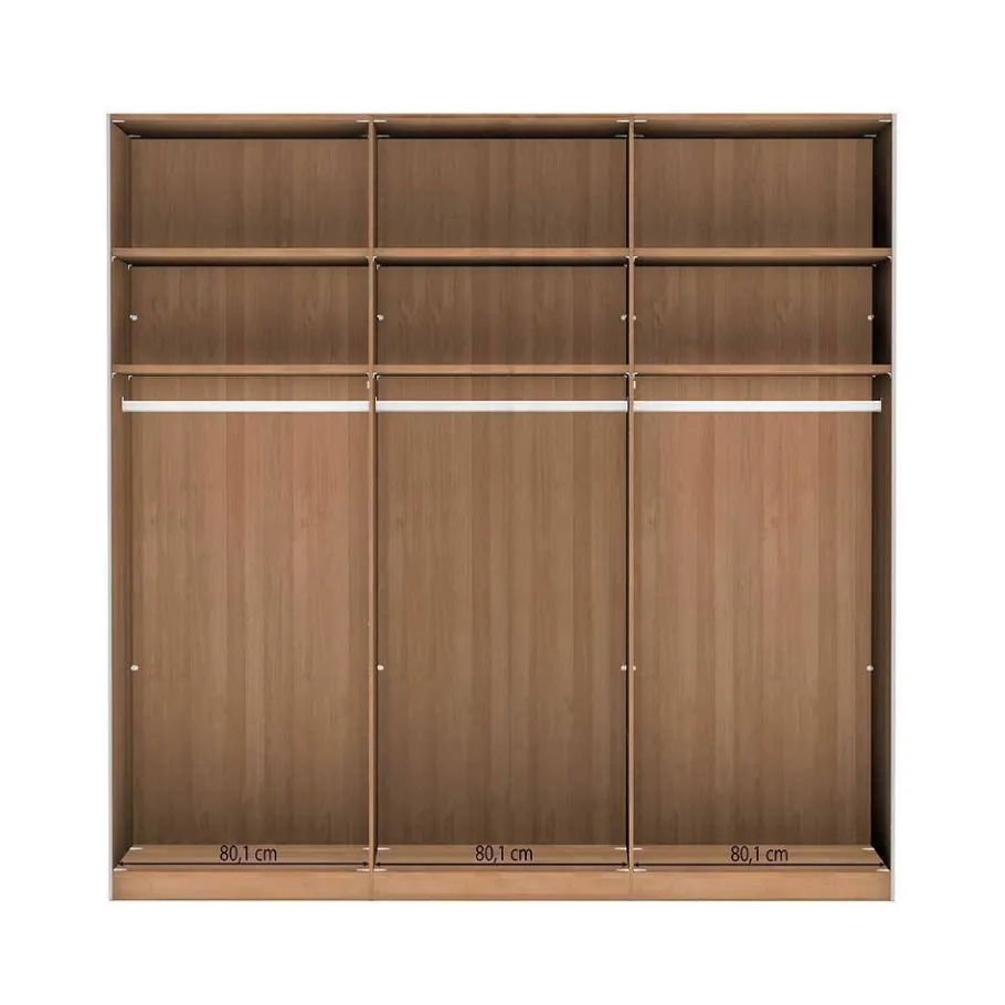 Clearance Wohnen Schiebetüren-Kleiderschrank in Beige Glas - Nikoba