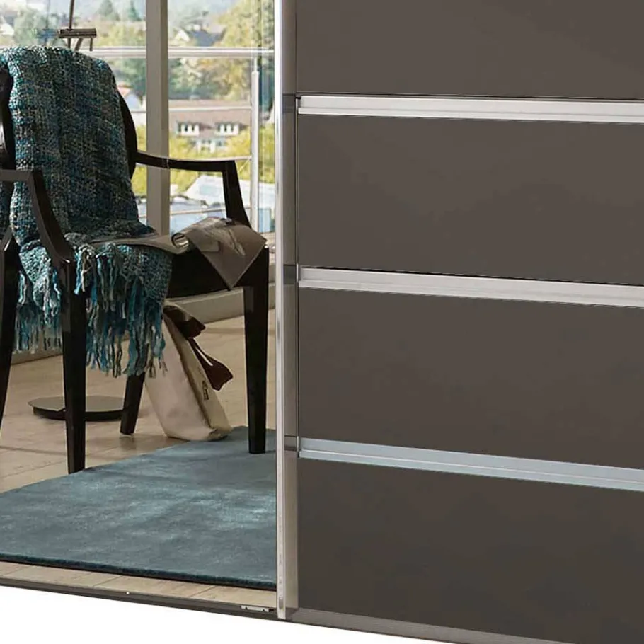 Best Wohnen Schiebetürenschrank in Braun mit Parsol Spiegeln - Moon