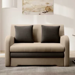 New Wohnen Schlafcouch in Beige und Dunkelbraun - Calming