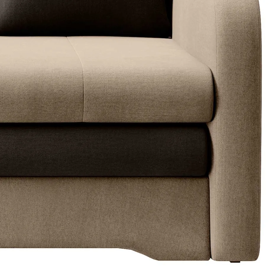 New Wohnen Schlafcouch in Beige und Dunkelbraun - Calming