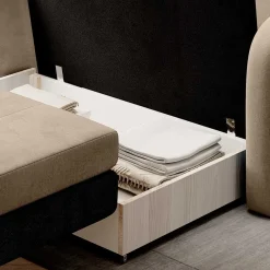 New Wohnen Schlafcouch in Beige und Dunkelbraun - Calming